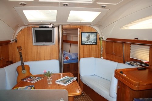 The interior on our yacht is spacy and bright The interior on our yacht is spacy and bright