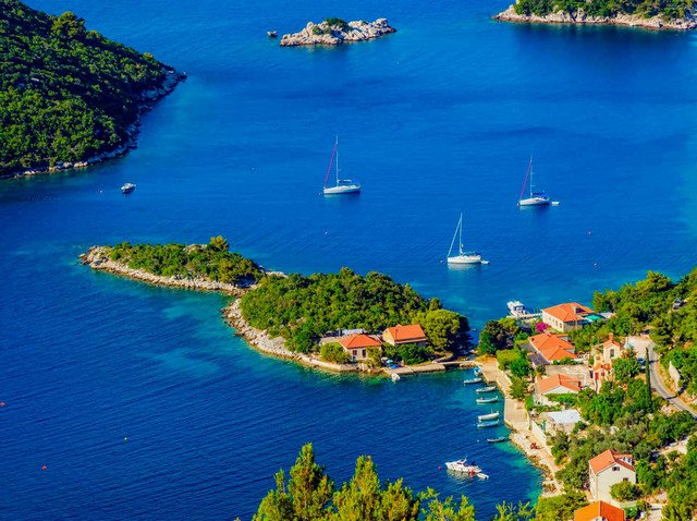 The island Mljet is full of well natural protected coves