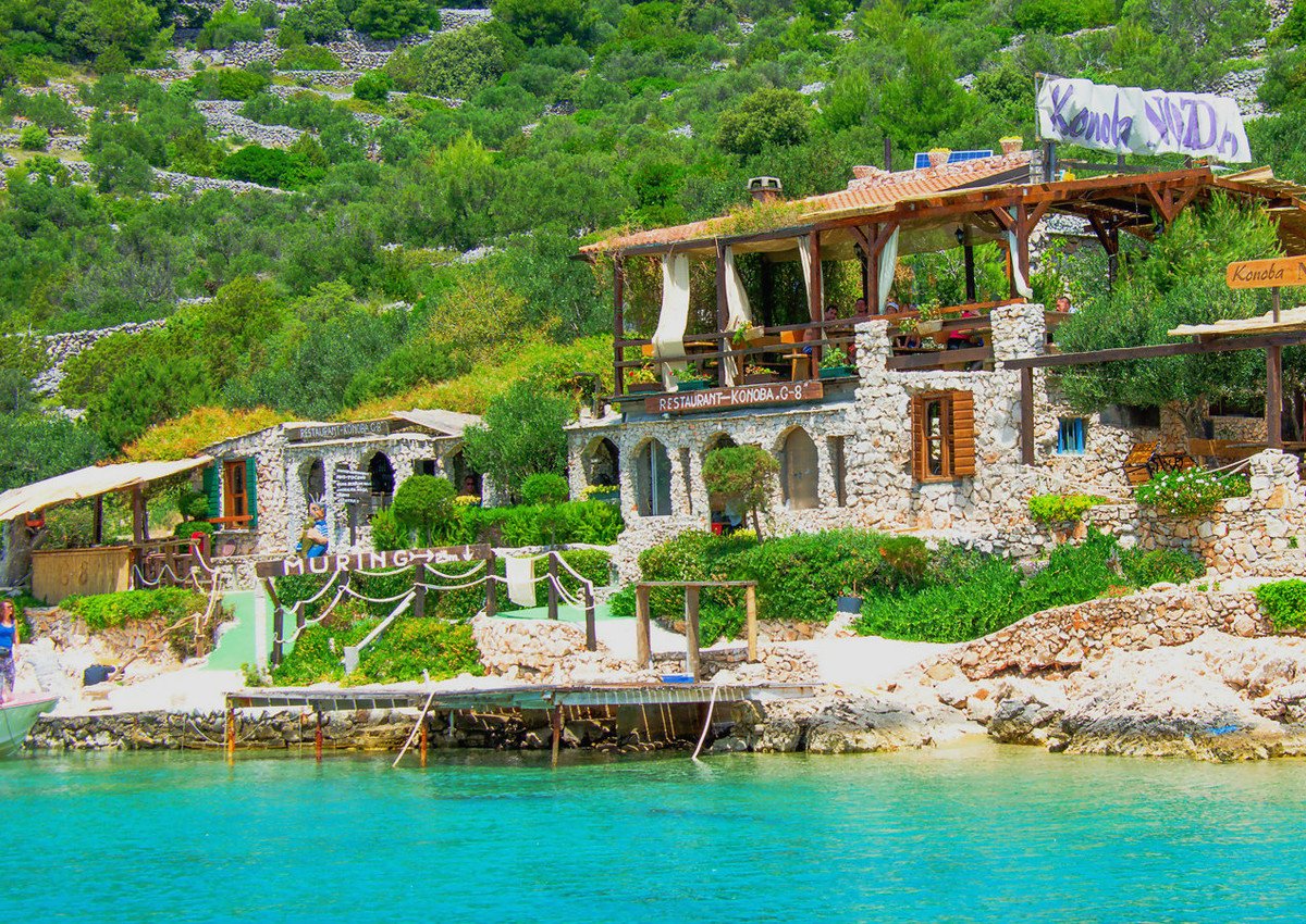 Typical seaside restaurant (Konoba) on Kaprije is a must-visit